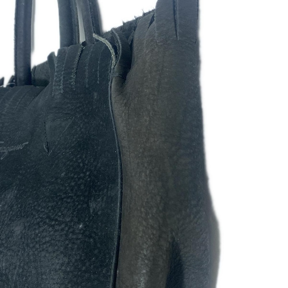 Salvatore Ferragamo Fringe Leather Tote Bag Black - Picture 10 of 15